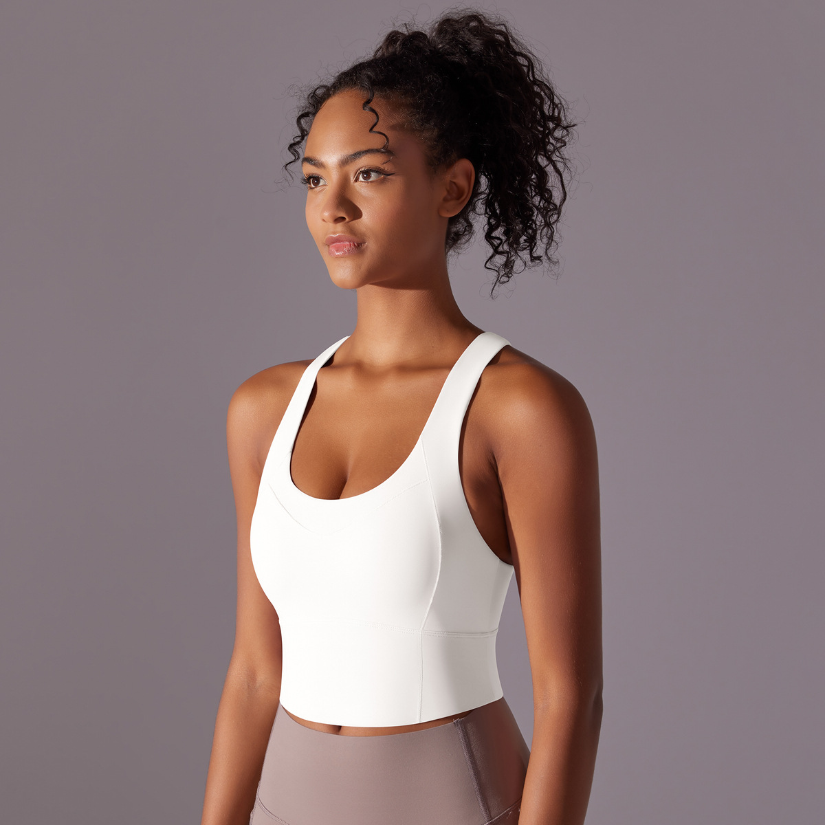 140g Weight Sleeveless Sleeve Length Nylon, Cotton Blend Fabric Type Short Top Length Halter Crisscross Tank Tops Type Fitness, Yoga Occasion Strap Neckline Solid Color Pattern Sports Style Sports Solid Color Nylon Cotton Blend Strap Active Tops Halter Crisscross Tank 1