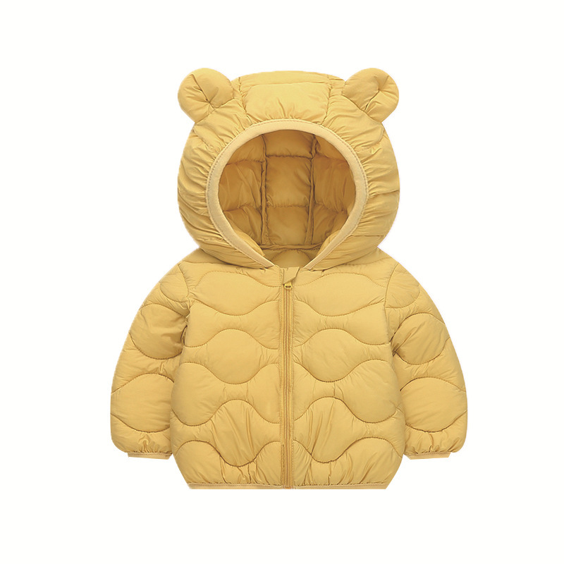 Comercio exterior transfronterizo 850 otoño y invierno nuevo tipo de ropa de algodón para niños ligera y delgada ropa de pluma de algodón abrigo de bebé de color sólido stock
