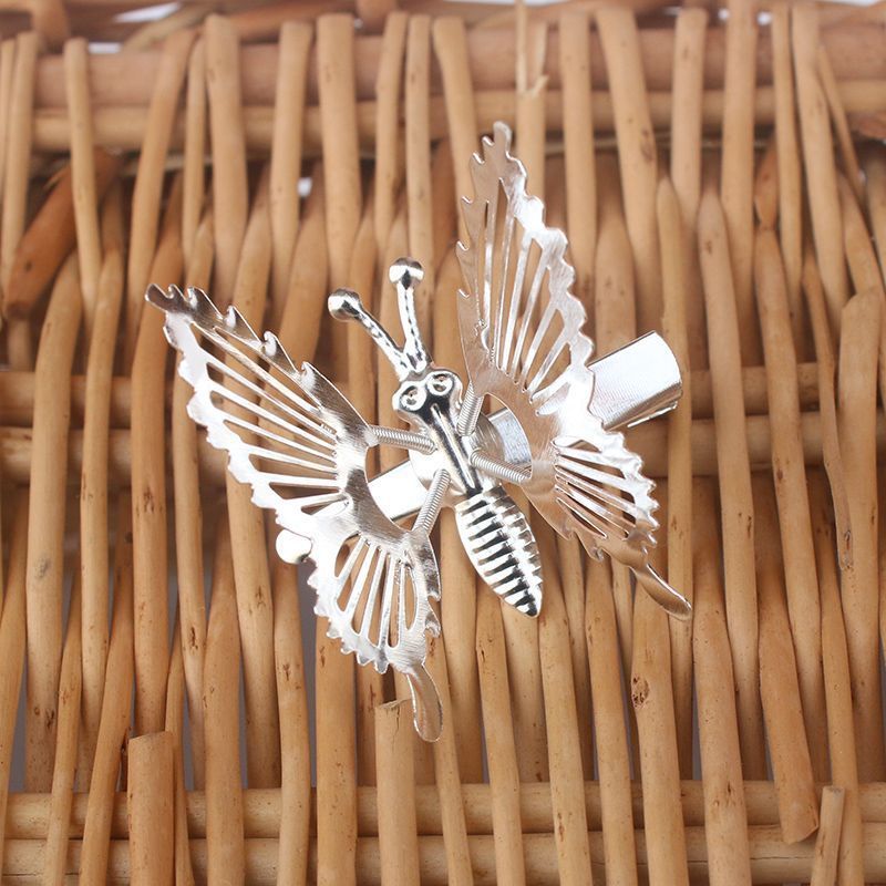 【银色】合金蝴蝶发夹