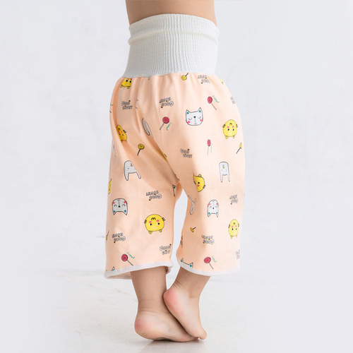 Baby diaper pants waterproof and leak-proof washable baby belly protection children's changing pad diaper pants learning pants anti-bedwetting cotton
