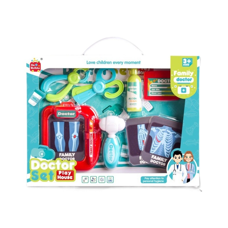 Fabricantes de simulación transfronteriza juguetes pequeños médicos estetoscopio de inyección para niños y niñas herramientas médicas juegos