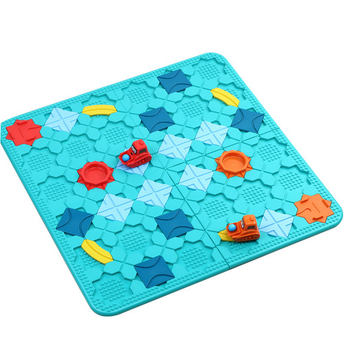 Cross-border desktop game road construction maze thinking logic reasoning create road back-throwing vehicle children's toy wholesale