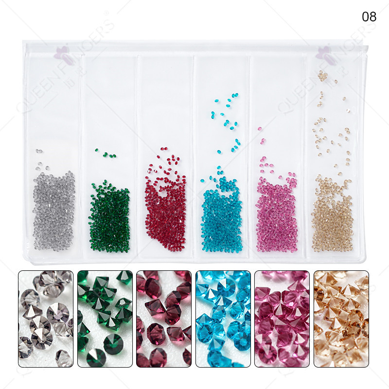 Joyería de uñas de cristal de uñas micro diamante uñas de cristal de diamante de arena Micro Grano micro diamante puntiagudo accesorios de Joyería de diamantes de fondo