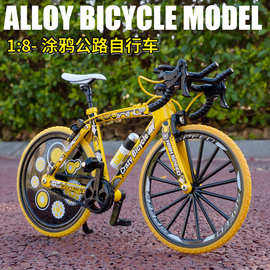 合金山地越野涂鸦自行车模型1:8仿真转向单车联动儿童玩具车批发