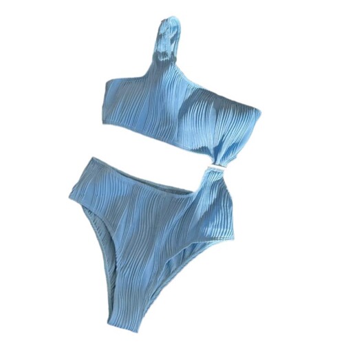 New Original Factory Bodycon Slimming Fashion French embossed one-shoulder sexy backless small bust solid color hot spring swimsuit