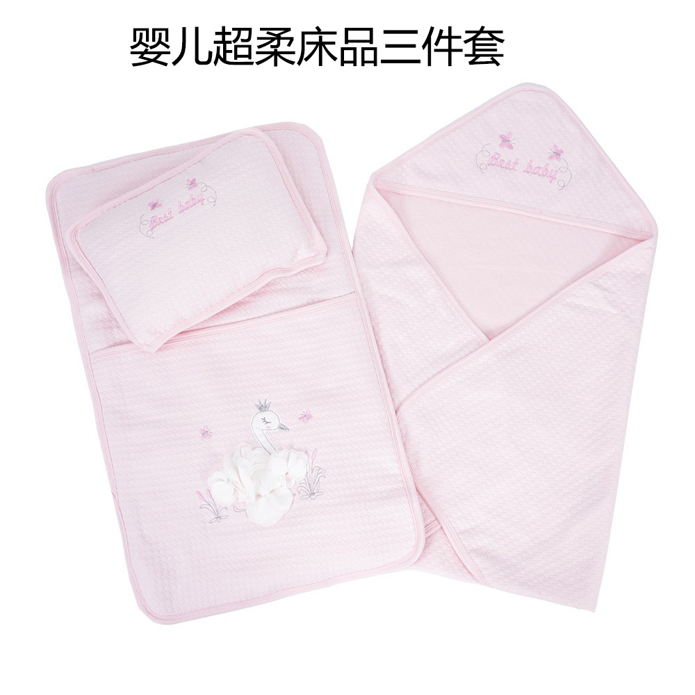 Sunnozy super suave ropa de cama para recién nacidos 3 piezas juego de artefactos para dormir bolsas de dormir bebés set de almohadas manta para bebés