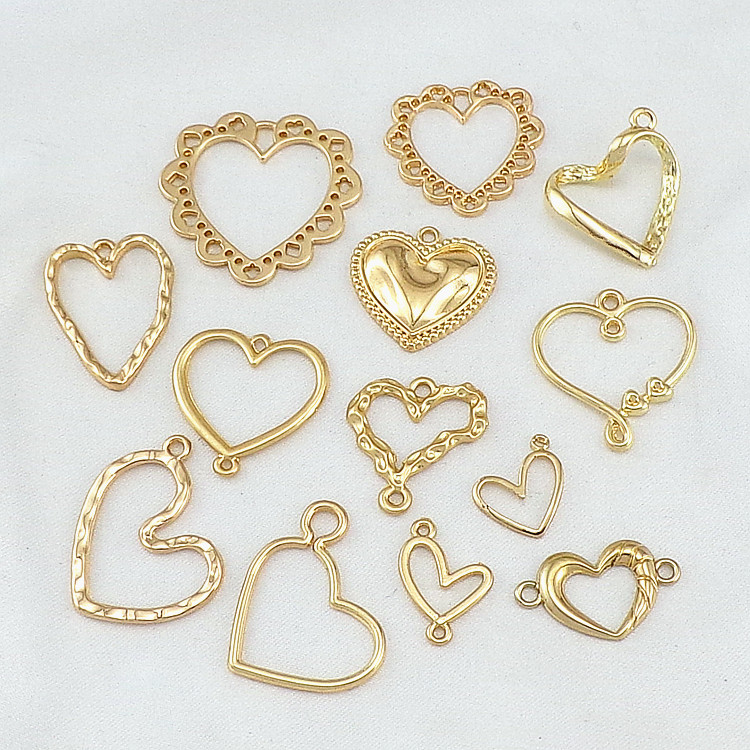 Plating Design 10 PCS/Package 18 * 24mm Alloy Heart Shape Pendant