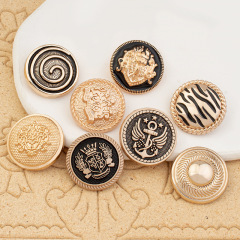 高檔金屬紐扣西裝西服毛衣外套金色黑色復古圓形裝飾扣子衣服配件