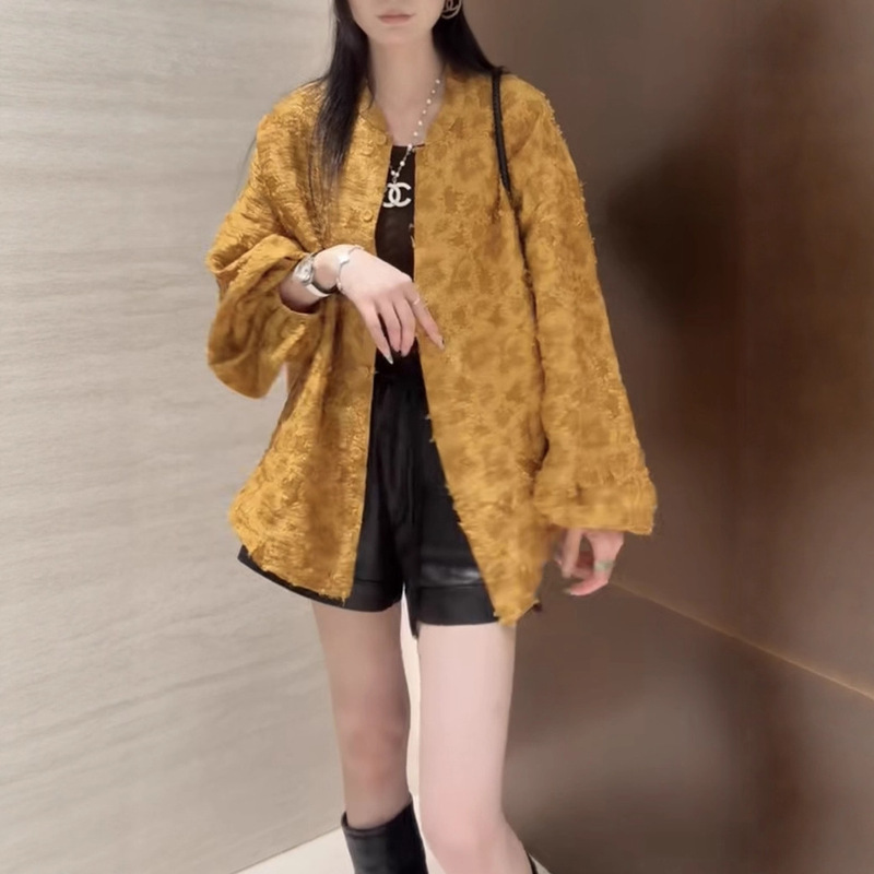南油批发2025秋款复古人丝剪花休闲宽松版衬衫时尚百搭开衫上衣女|undefined