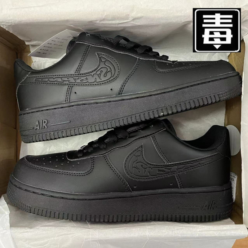 Air Force One Men's Shoes Black Warrior Putian Sports Shoes Couple Women's Shoes Pure Original Putian Sneakers Durable Official