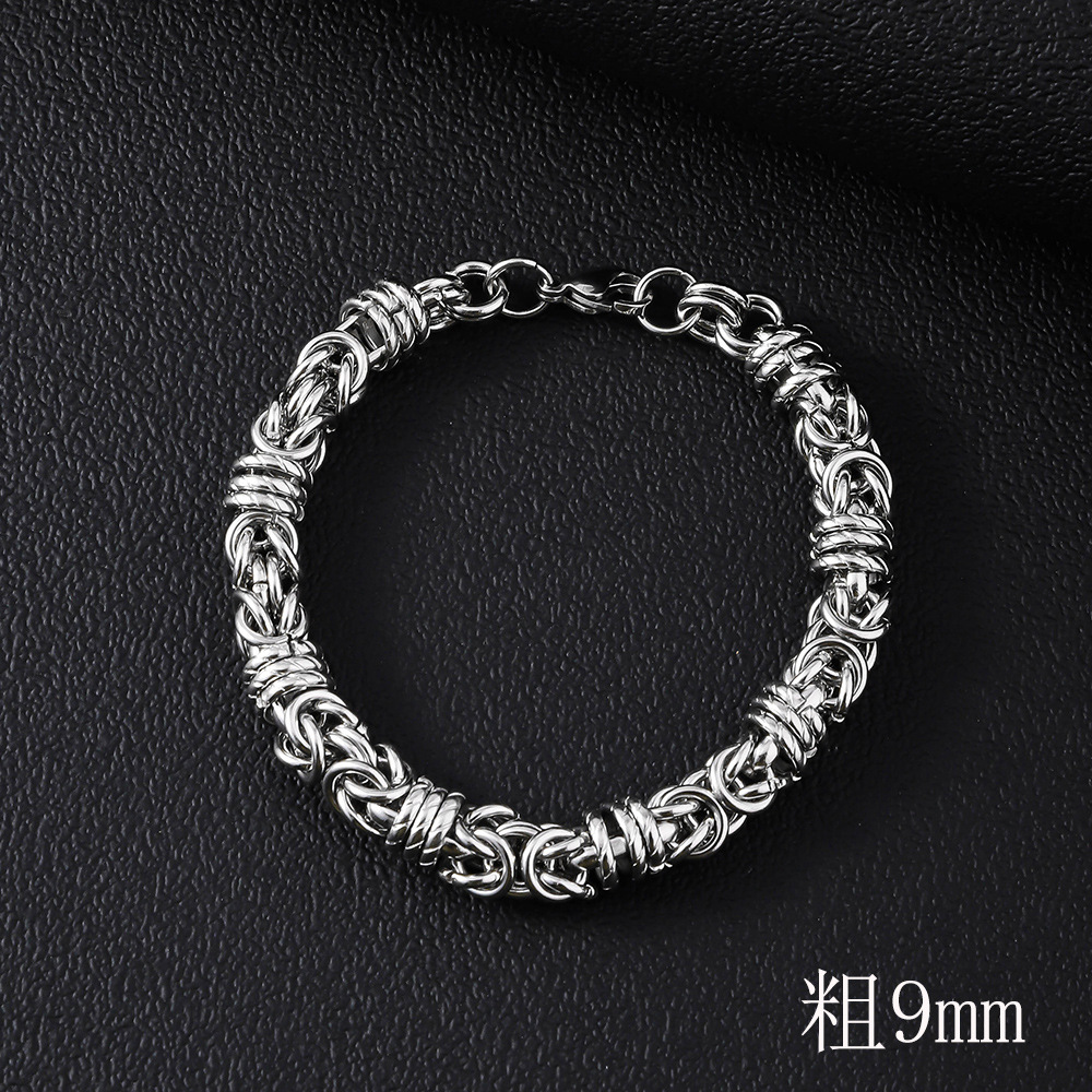 Stainless Steel Cuban Bracelet For Men Simple Bold Punk Style_voghion.com