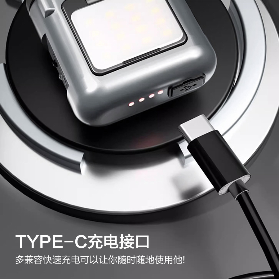 Transfronterizos venta caliente faro agitando inducción TYPE-C carga larga duración luz de pesca nocturna sombrero lámpara de clip lámpara de bicicleta