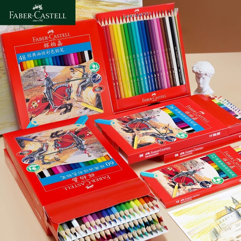 Lápices de Colores a Base de Aceite Faber-Castell Classic Knight, 12 Colores, 24 Colores, 36 Colores, 48 Colores, 60 Colores, Lápices de Colores Clásicos a Base de Aceite