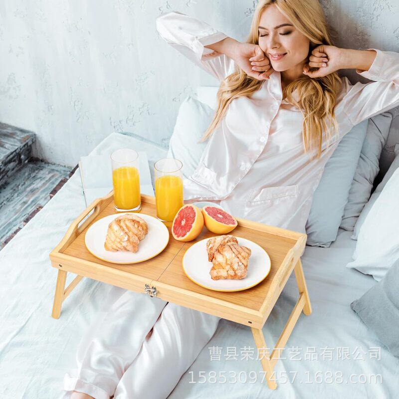 Bamboo Bed Tray with Handle Folding Table Breakfast Plate Sofa Bed Dining Snacks Office Laptop Base Bamboo Bed Tray with Handle Folding Table Breakfast Plate Sofa Bed Dining Snacks Office Laptop Base