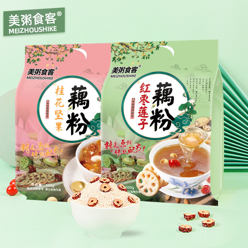 美粥食客藕粉红枣莲子藕粉羹 红枣莲子藕粉500g速溶颗粒网红零食
