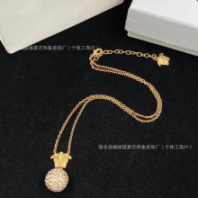 范思家欧美美杜莎球形满钻项链高级感明星同款气质锁骨链厂家直销