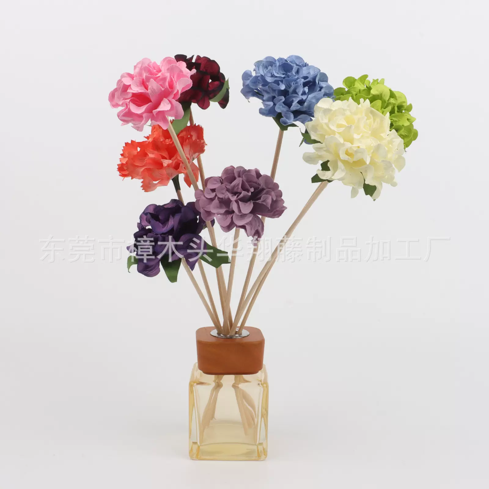 各种染色香薰仿真花型藤条摆件配件插枝吸香花扩香干花可定制加工