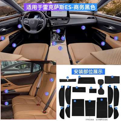 interior water cup non-slip — Anti-slip mat - 22-25-es-door-groove-mat-leather-embossed-model-classic-black