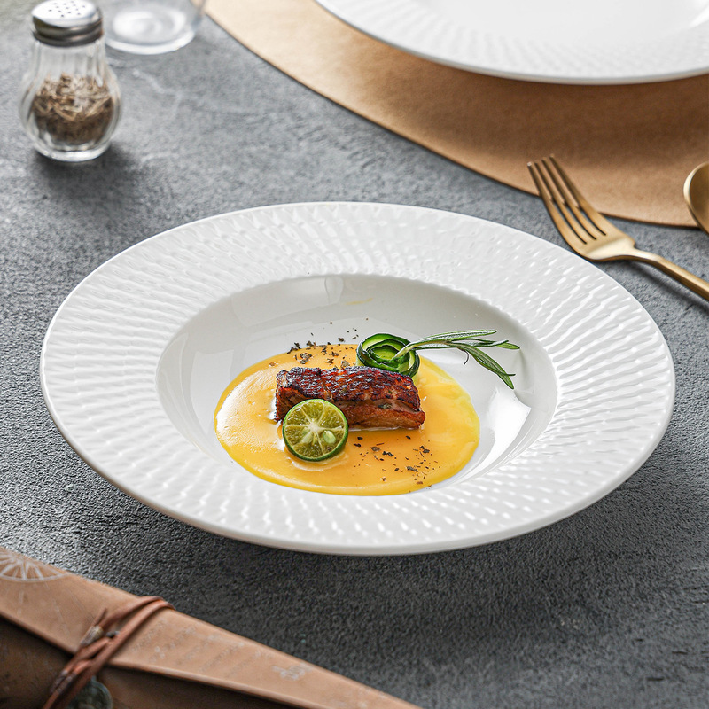 Pasta Plate Ceramic Deep Soup Plate Italian Ufo Bowl High-End Dinner Plate Italian Western-Style Plate Pasta Plate Ceramic Deep Soup Plate Italian Ufo Bowl High-End Dinner Plate Italian Western-Style Plate