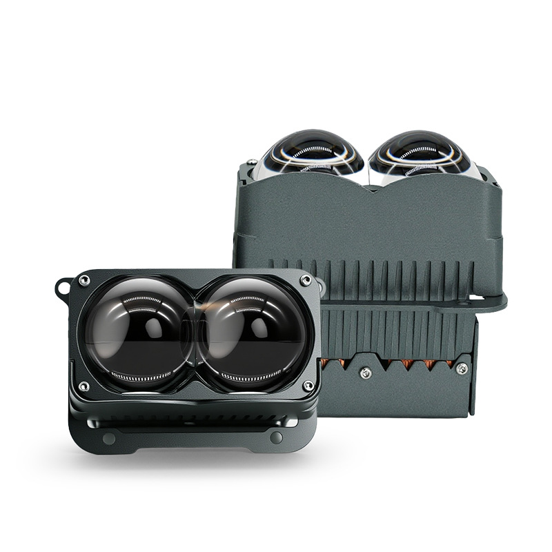 Lentes de dos ojos de doble taza de lámpara para automóviles motocicleta eléctrica E05 dos ojos de luz 80W de alta potencia de farol