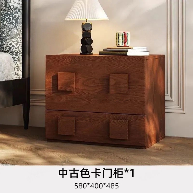 中古风实木卡门柜组合模块复古斗柜沙发边柜卧室客厅储物柜电视柜|undefined
