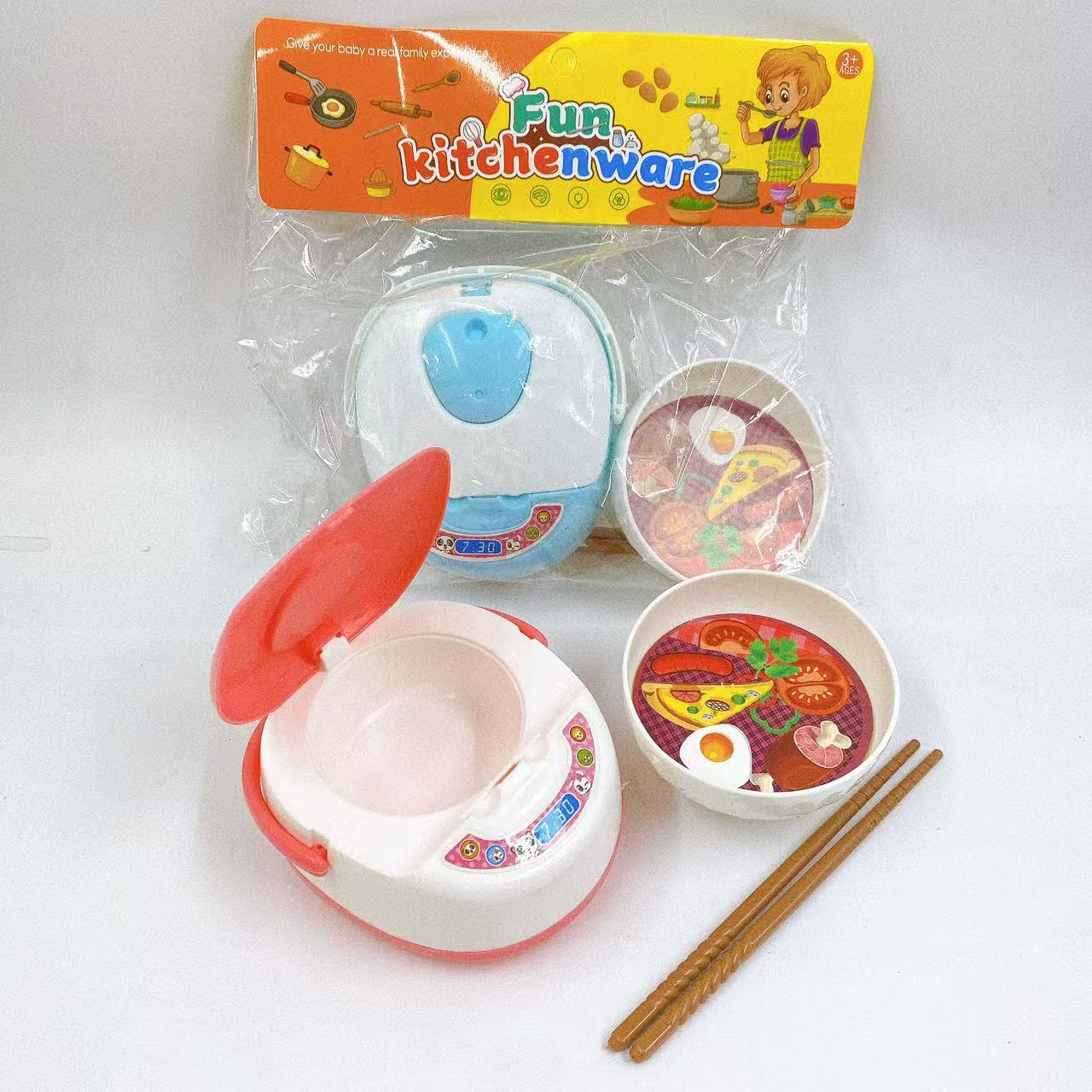 Juguetes para niños para el hogar conjunto de cocina de chicas cocina mini utensilios de cocina palillos tazón arroz interactivo 2 yuanes