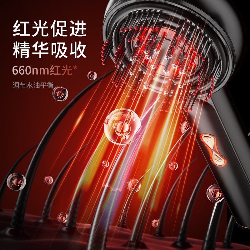 クロスボーダー EMS 微電流電気マッサージコーム薬頭赤色光育毛電気マッサージコーム液体ガイドコームヘアケア|undefined