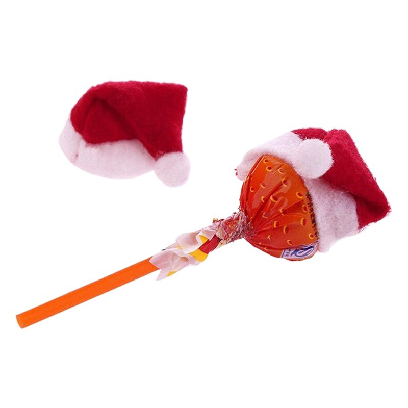 Gran cantidad de mini sombrero de Navidad botella de vino decoración sombrero de Navidad escena de diseño de Navidad Lollipop sombrero de Navidad