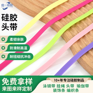 厂家定制硅胶带防水泳镜带工牌挂绳硅胶带瑜伽带头带装饰硅胶带