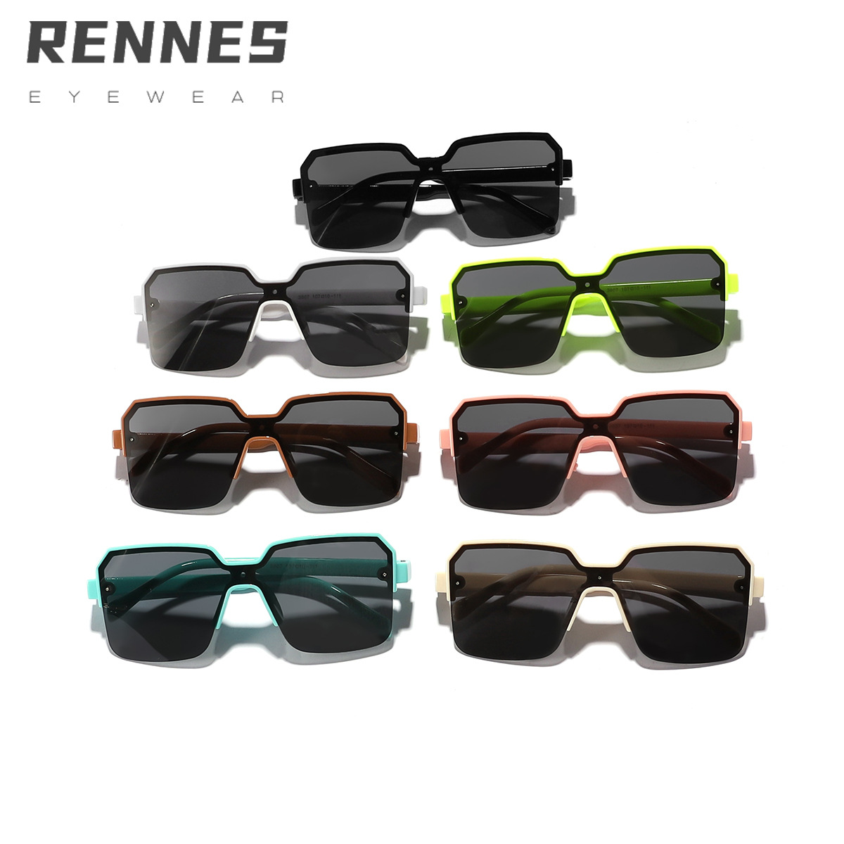 Los nuevos niños de alta calidad de moda fresco medio marco cuadrado moda todo-fósforo UV a prueba de gafas de sol UV400