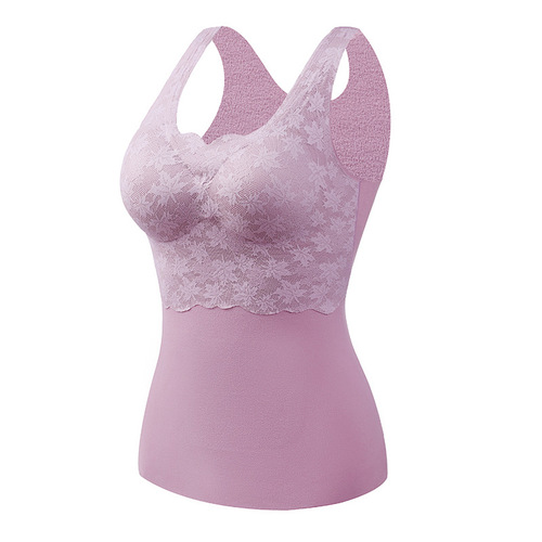 Women's invisible heating warm innerwear set, padded and thick autumn top and base layer set for winter