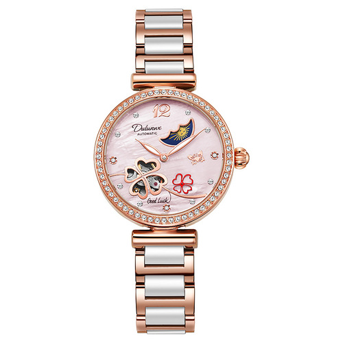 Lucky Four Leaf Clover Automatic Women's Mechanical Watch Natural Luxury Shell Surface Waterproof Ceramic Watch