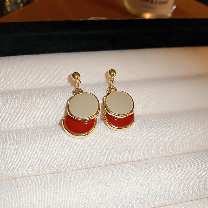 Pendientes franceses retro con lazo, aguja de plata 925, diseño elegante y dulce, estilo lujo ligero