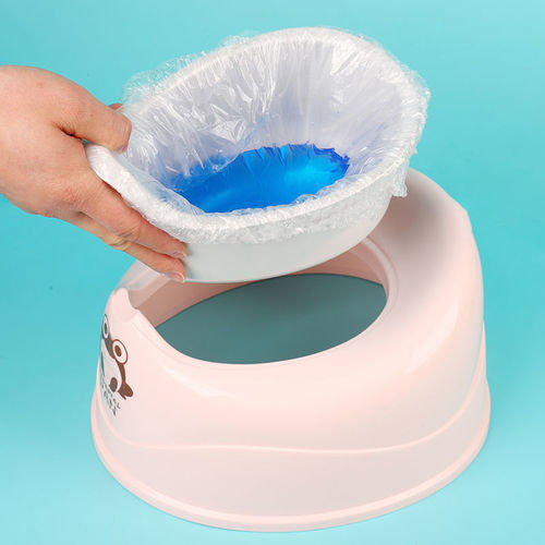 Children's toilet seat ring bag, garbage bag with elastic, oversized and thick children's drawer toilet seat replacement bag, waterless toilet bowl