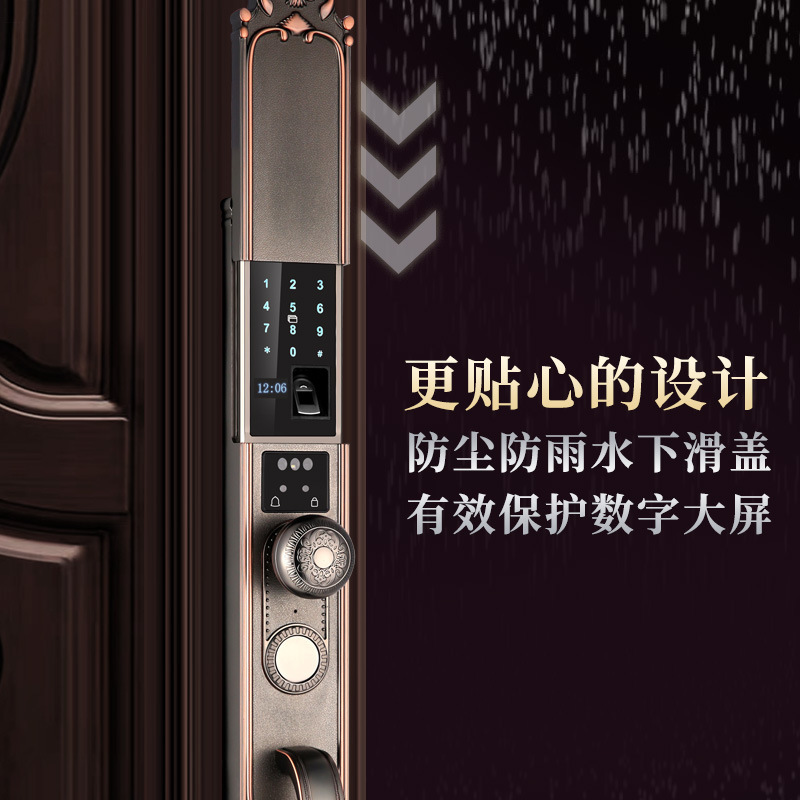 Casa puerta de huellas digitales cerradura patio al aire libre reconocimiento facial cerradura inteligente aleación de zinc puerta antideslizante cerradura contraseña