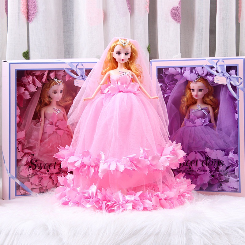 Simulated Oversized Wedding Dress Doll Wedding Dress Full Set of Constant Trend Confused Barbie Gift Box for Girls and Children Toys Wholesale