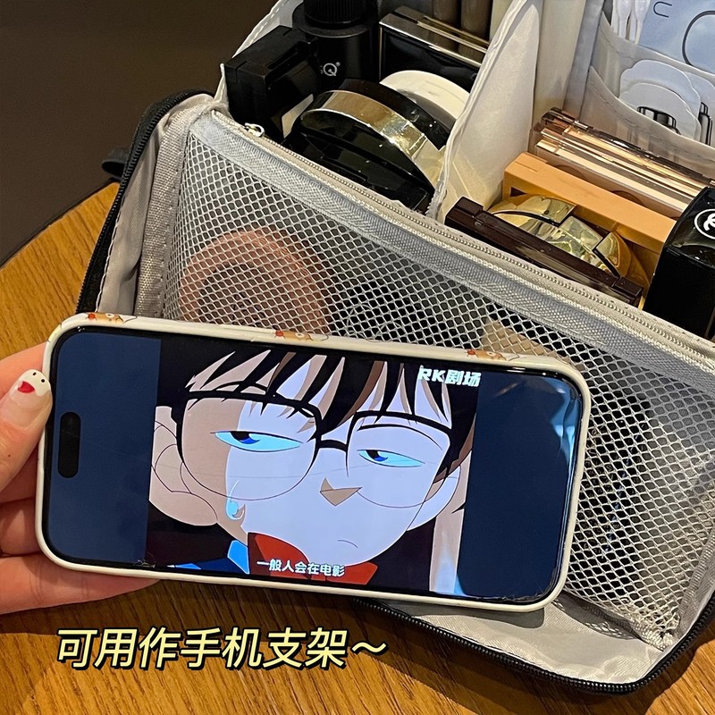 新款可立式笔袋大容量学生男女款高颜值便携站立竖式化妆包文具盒|undefined