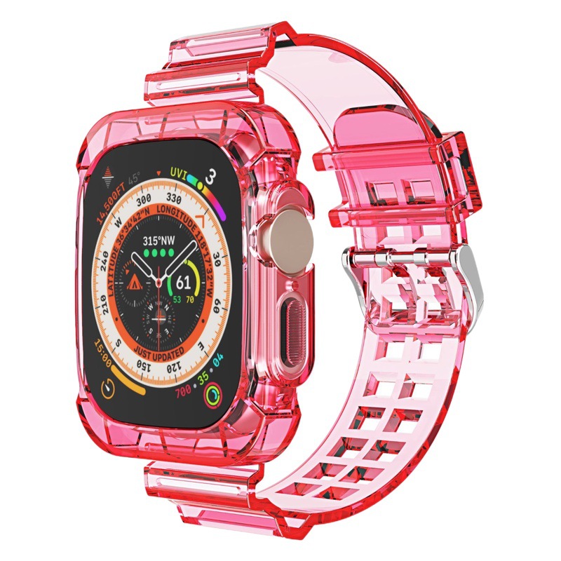 Aplicable applewatch banda de reloj transparente Apple transparente glaciar reloj banda iwatch transparente banda de reloj inteligente S9