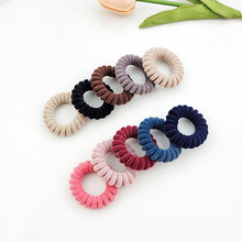 跨境简约发绳植绒电话线头绳少女网红皮筋韩国头饰发圈皮套发饰