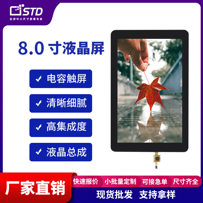 8.0inch Mipi Interface 800*1280 Color Screen Lcd Display G+G Capacitive Touch Tft Lcd Screen Assembly