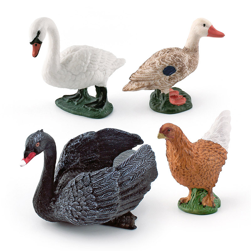 Simulated wild animal solid model mute swan duck hen black swan…