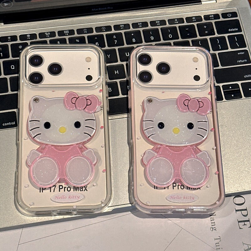 Two-In-One Contrasting Color Full-Body Kt Makeup Mirror Suitable for Apple 17 Phone Case 16 Huawei Vivo Xiaomi Oppo for Girls