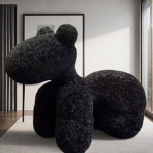 网红北欧小马椅休闲家用动物座椅卡通可爱儿童客厅滑轮小马椅网红