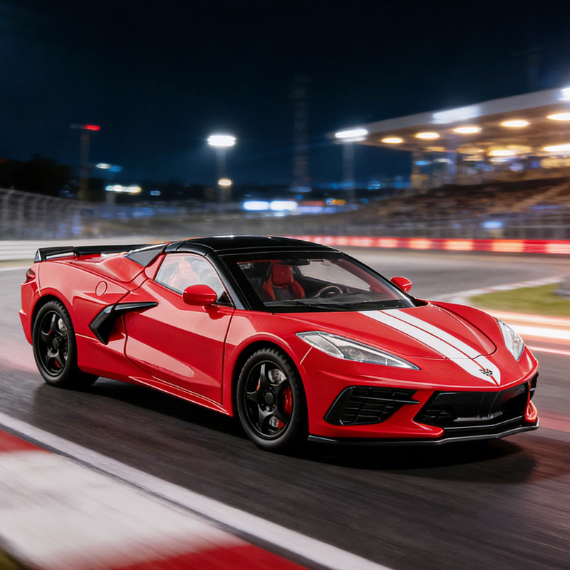 Jiaye 1/22 Corvette C8 Alloy Car Model Pull-Back Sound and Light Toy Convertible Car Simulation Model Large Size Jiaye 1/22 Corvette C8 Alloy Car Model Pull-Back Sound and Light Toy Convertible Car Simulation Model Large Size