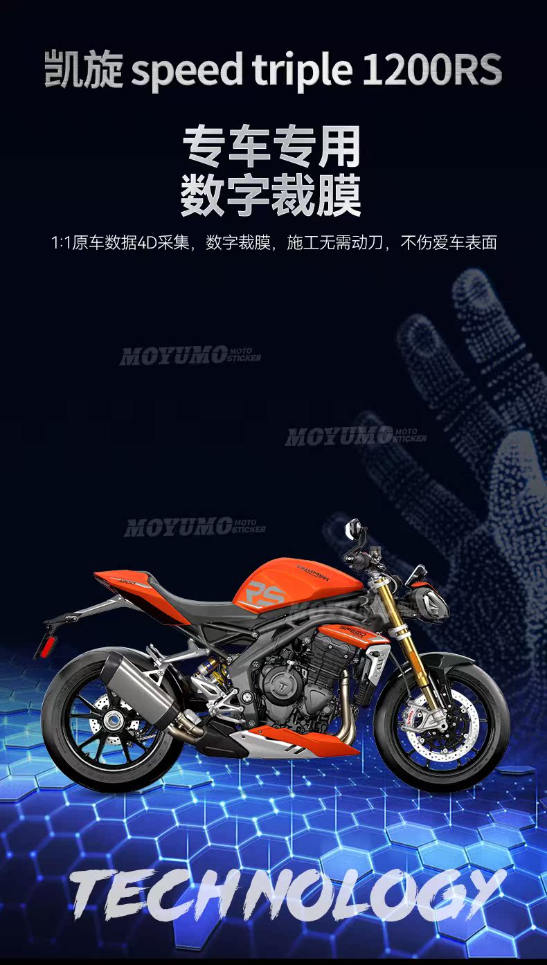 Suitable for Triumph SPEEDTRIPLE1200RS invisible car body TPU paint protection film anti-scratch modification