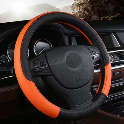 Amazon's Best-Selling White Rubber Inner: Steering wheel cover - xf685-black-orange-38cm