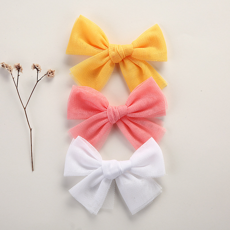 Summer Children's Hairpin Mesh Bow Pair Clip Hair Accessories display picture 2