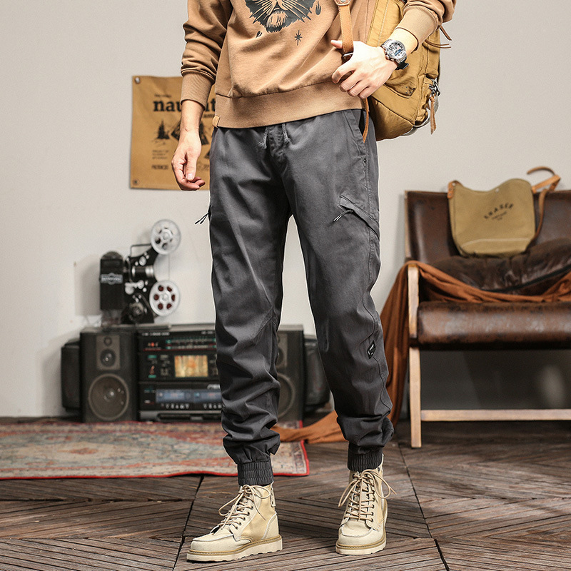 Men's Clothes Cargo Casual Pants Men's Autumn And Winter Fashion Brand Handsome Bundle Feet Multi-pocket Long Pants Men's Pants Wholesale_viptrois.com