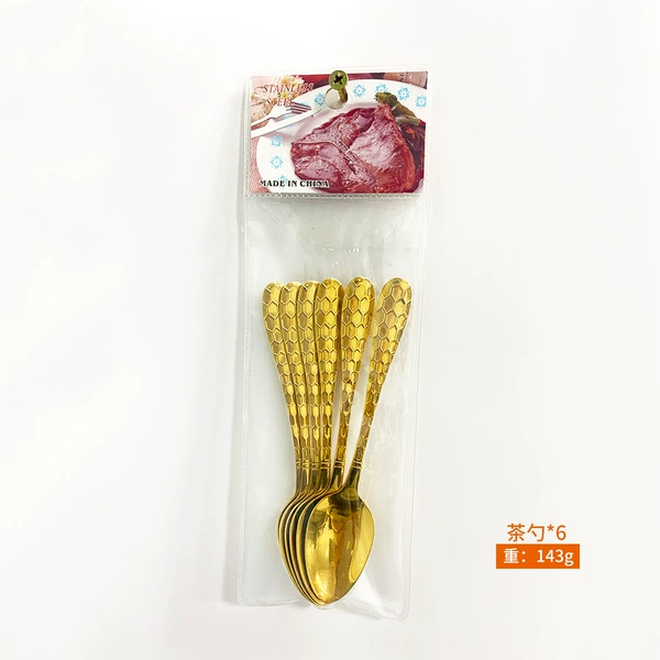 12SLF-Tea Spoon 6-piece/Gold