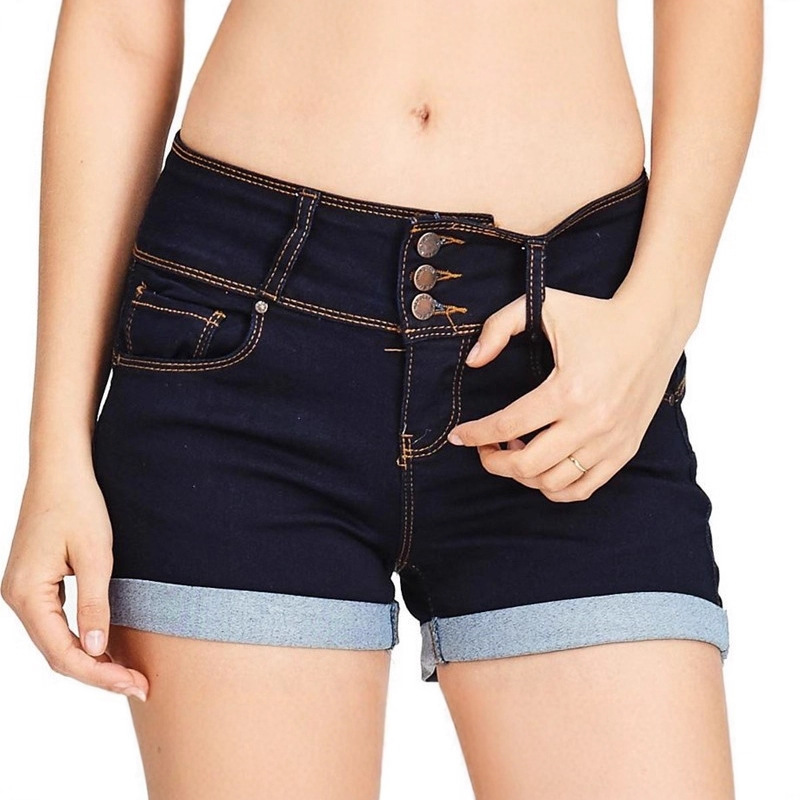 AliExpress nuevos pantalones cortos de mezclilla multicolores ajustados a la cintura